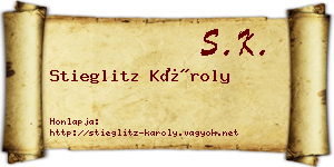 Stieglitz Károly névjegykártya